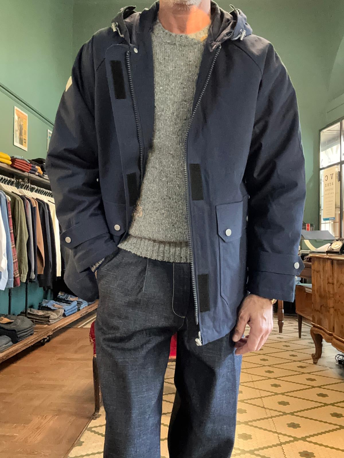 Giubbotto replay blu imbottito in cotone