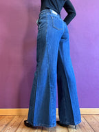 Denim wide-leg trousers