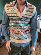 Gilet jacquard in lana