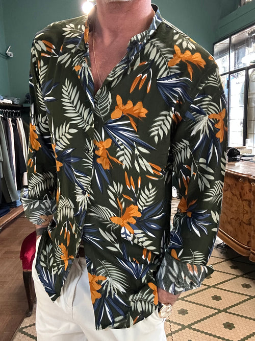 Tropical viscose Korean shirt