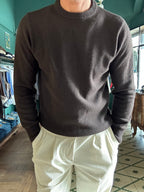 Maglione girocollo misto lana e cashmere
