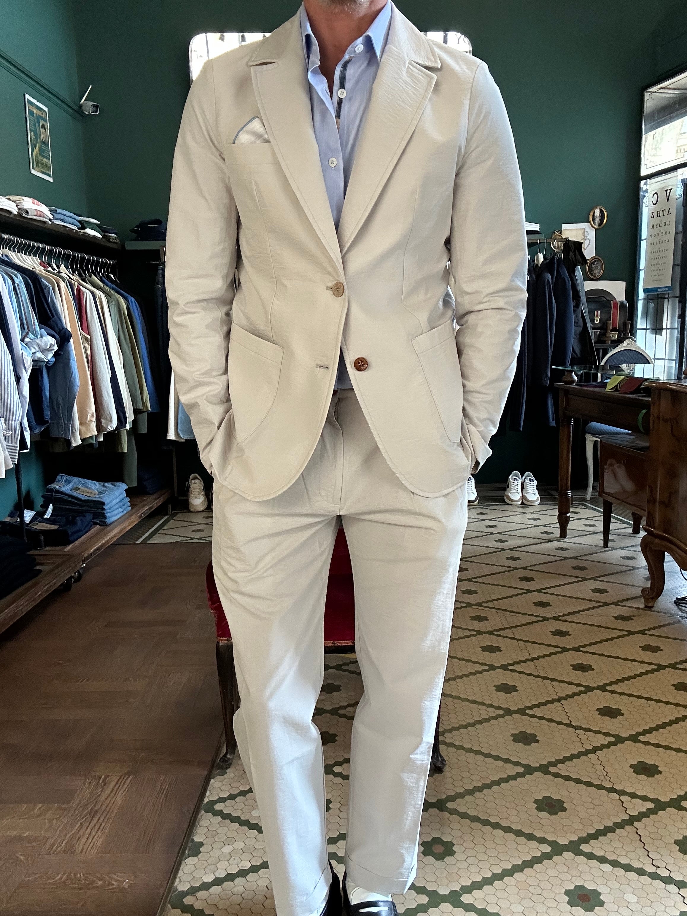 Pantalone koon doppia pence cotone goffrato