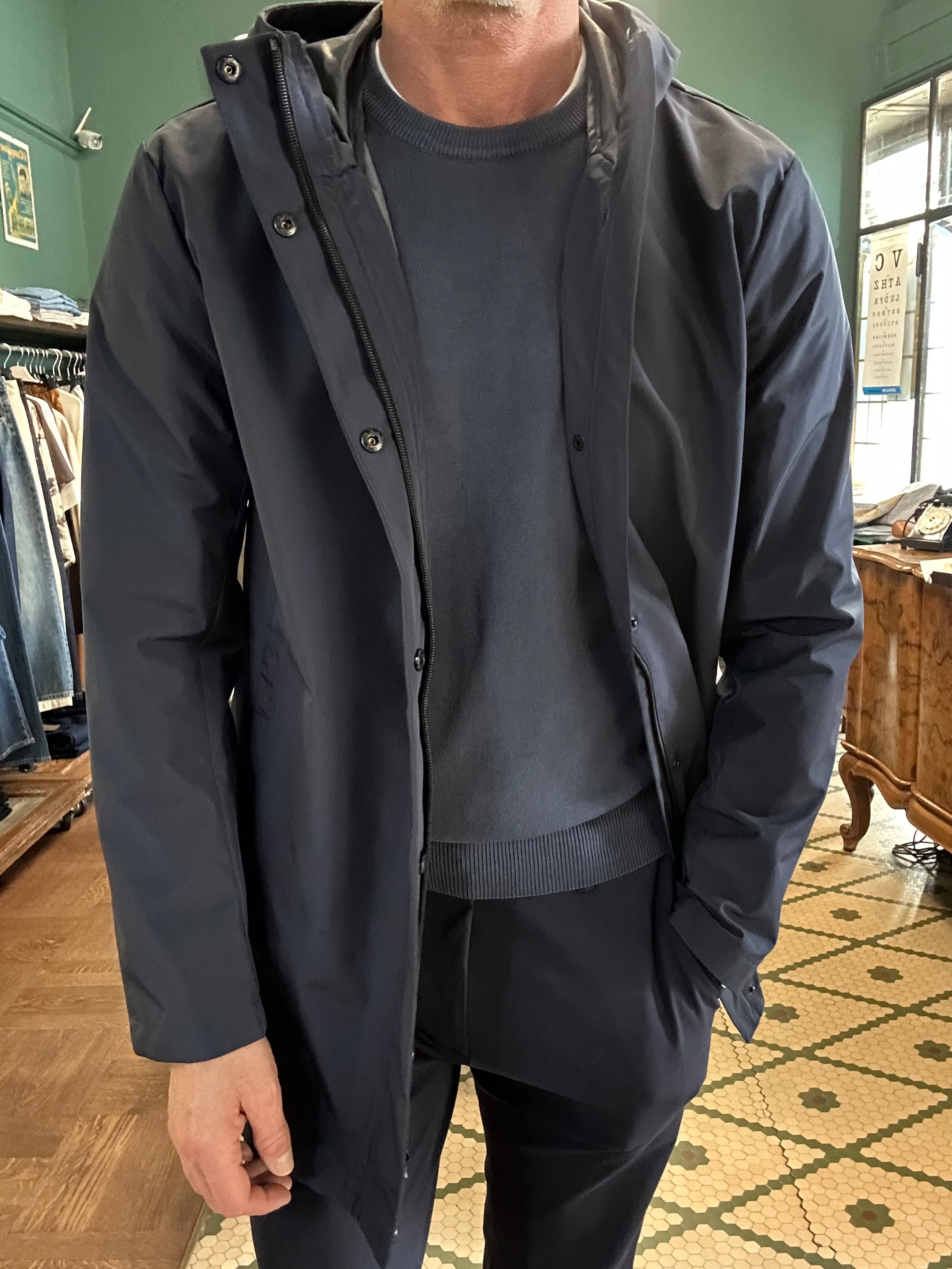 Parka impermeabile blu