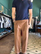 Pantalone over lino cotone