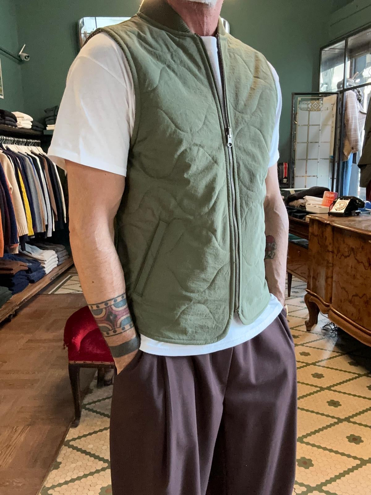 Gilet chesapeake’s double-face militare e in lana spigata