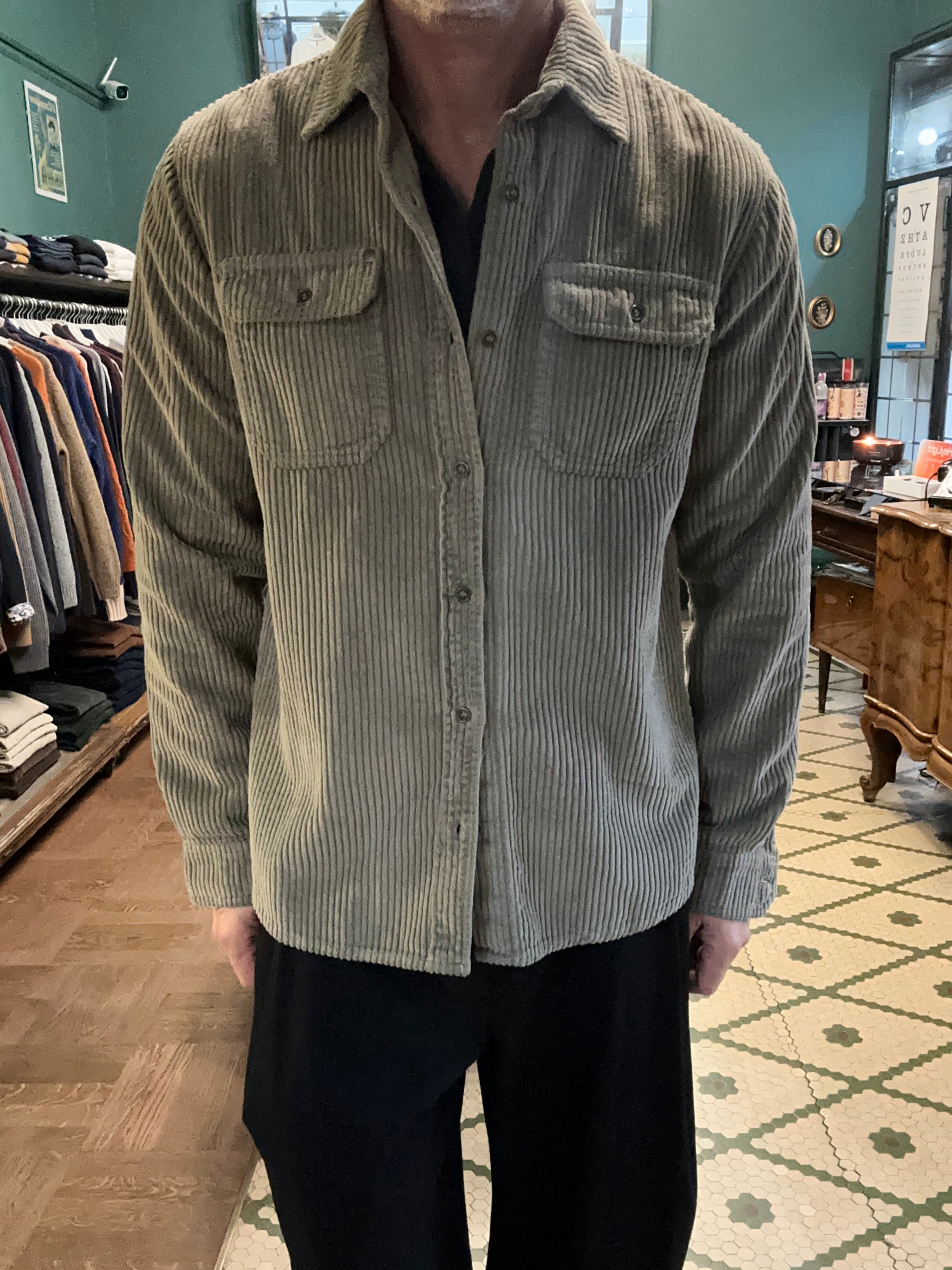 Camicia overshirt in velluto a coste