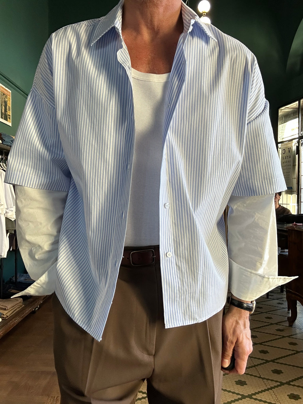 Camicia oversize crop