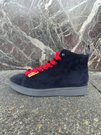 Panchic alte in suede blu galassia e rosso