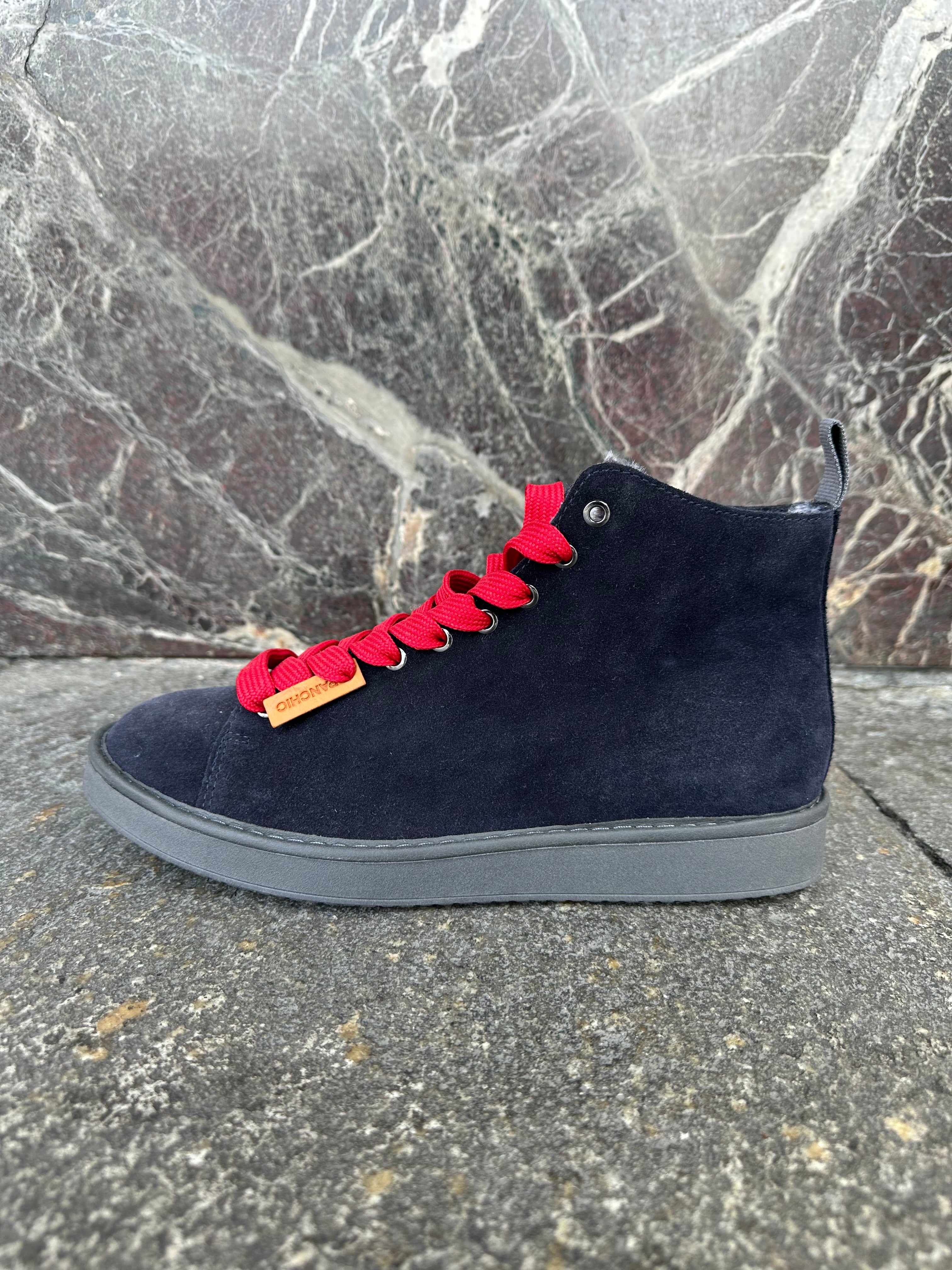 Panchic alte in suede blu galassia e rosso