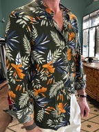 Camicia coreana in viscosa tropicale