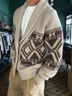 Cardigan sciallato con disegno