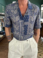 Camicia collo Hawaii fantasia bandana