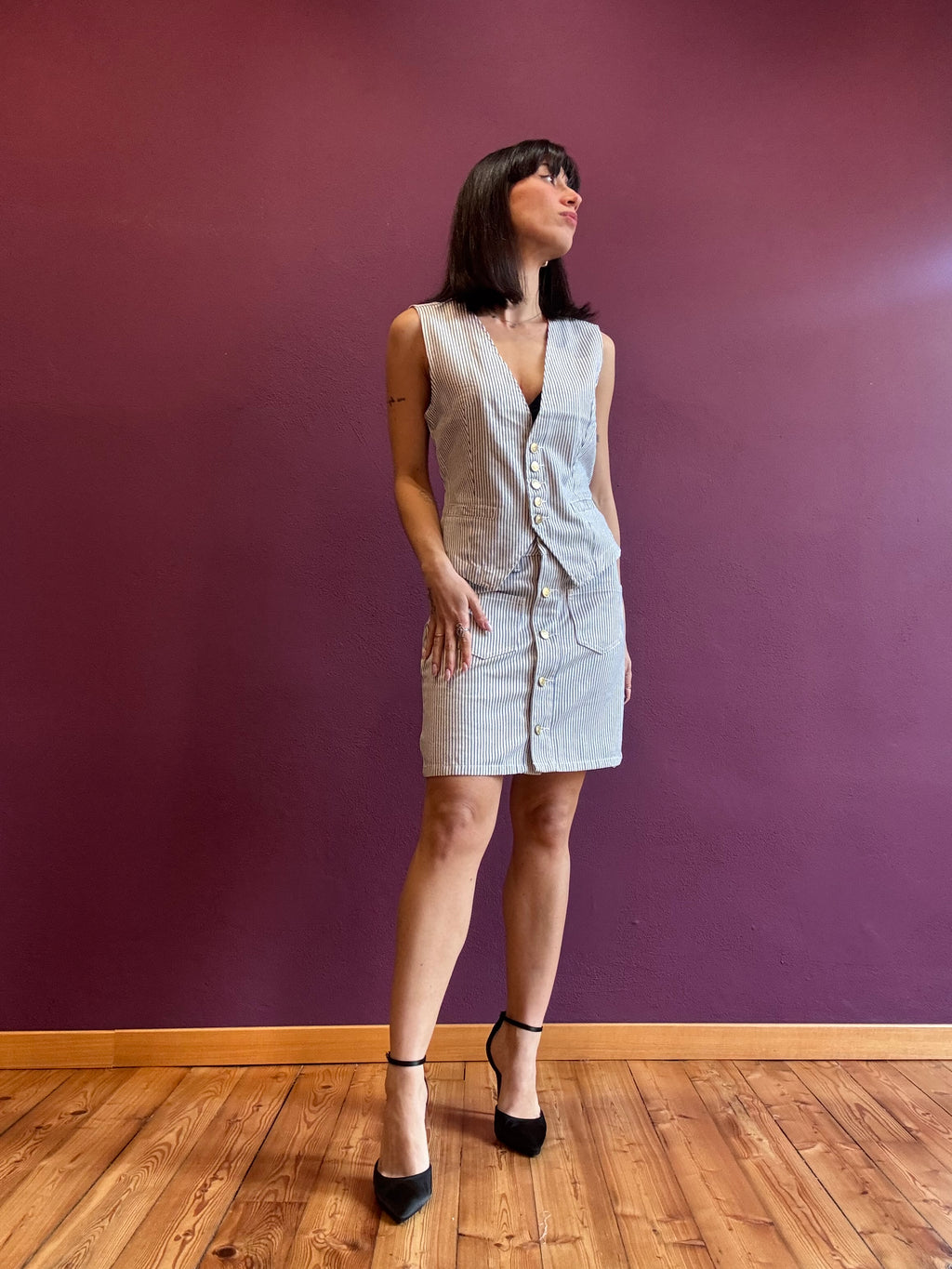 Ilary miniskirt with buttons
