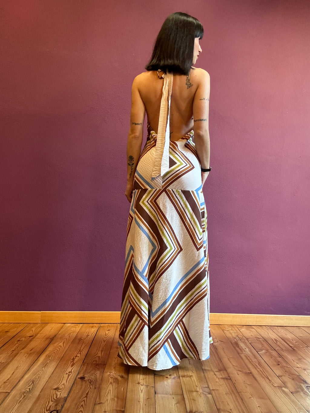 Mira dress with geometric print
