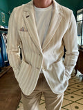 Koon beige striped bouclé jacket