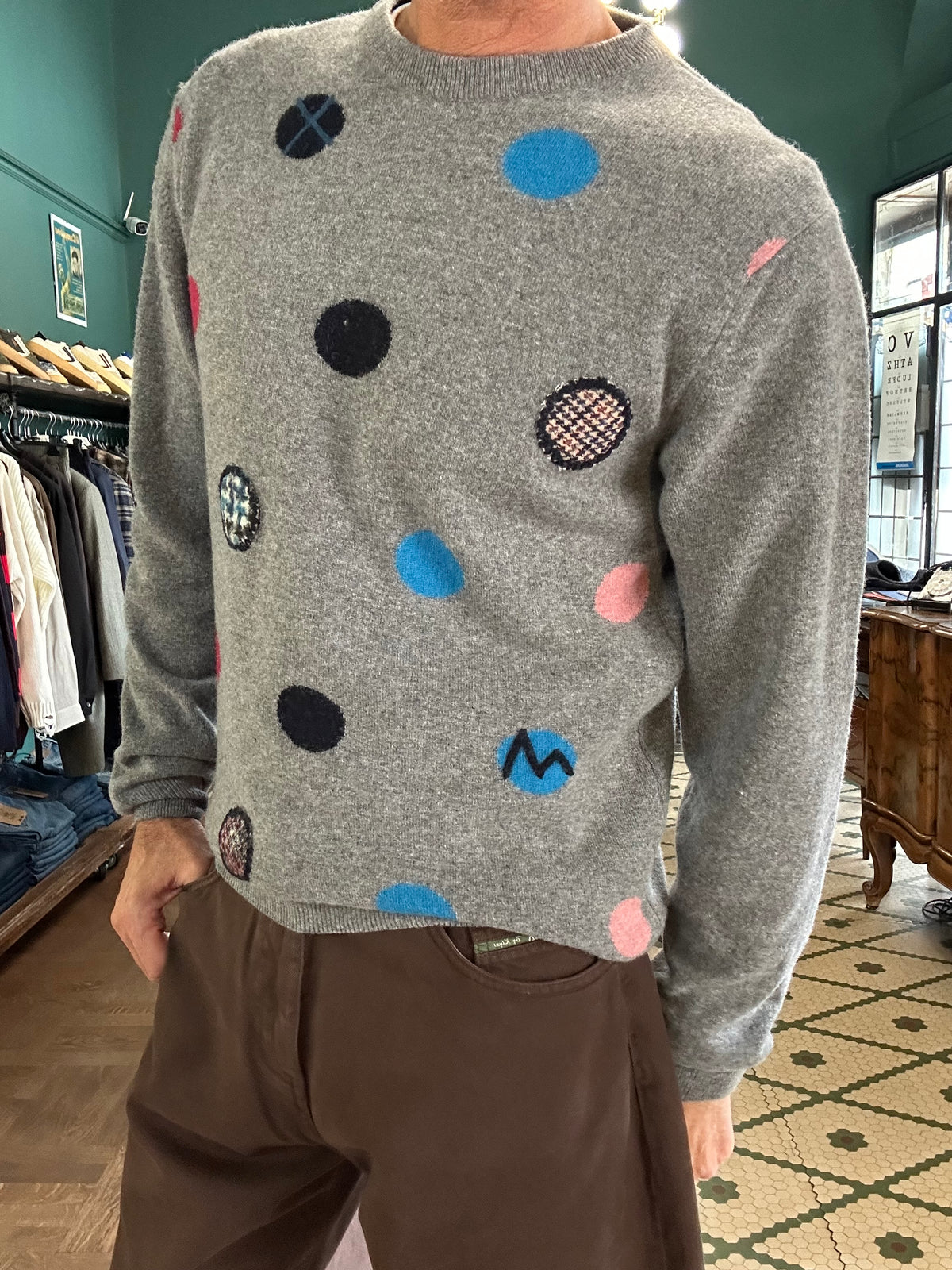Maglione Koon misto lana con dettagli a pois