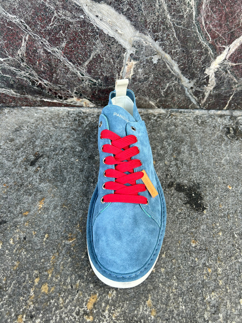 Panchic basse in suede blu e rosso