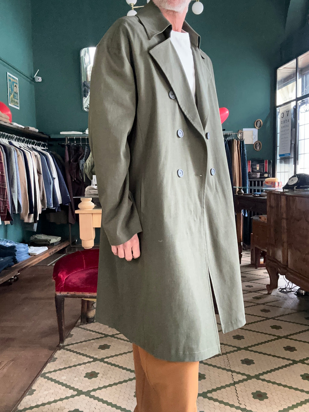 overcoat lined in cotton