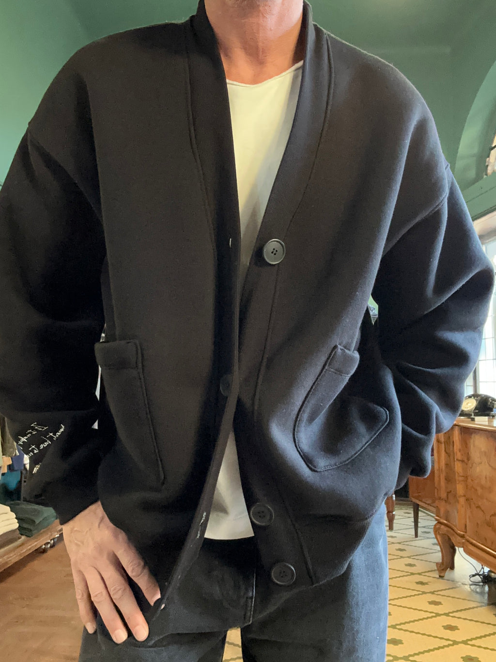 Cardigan felpa oversize