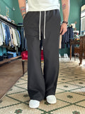 Black oversized wide-leg trousers