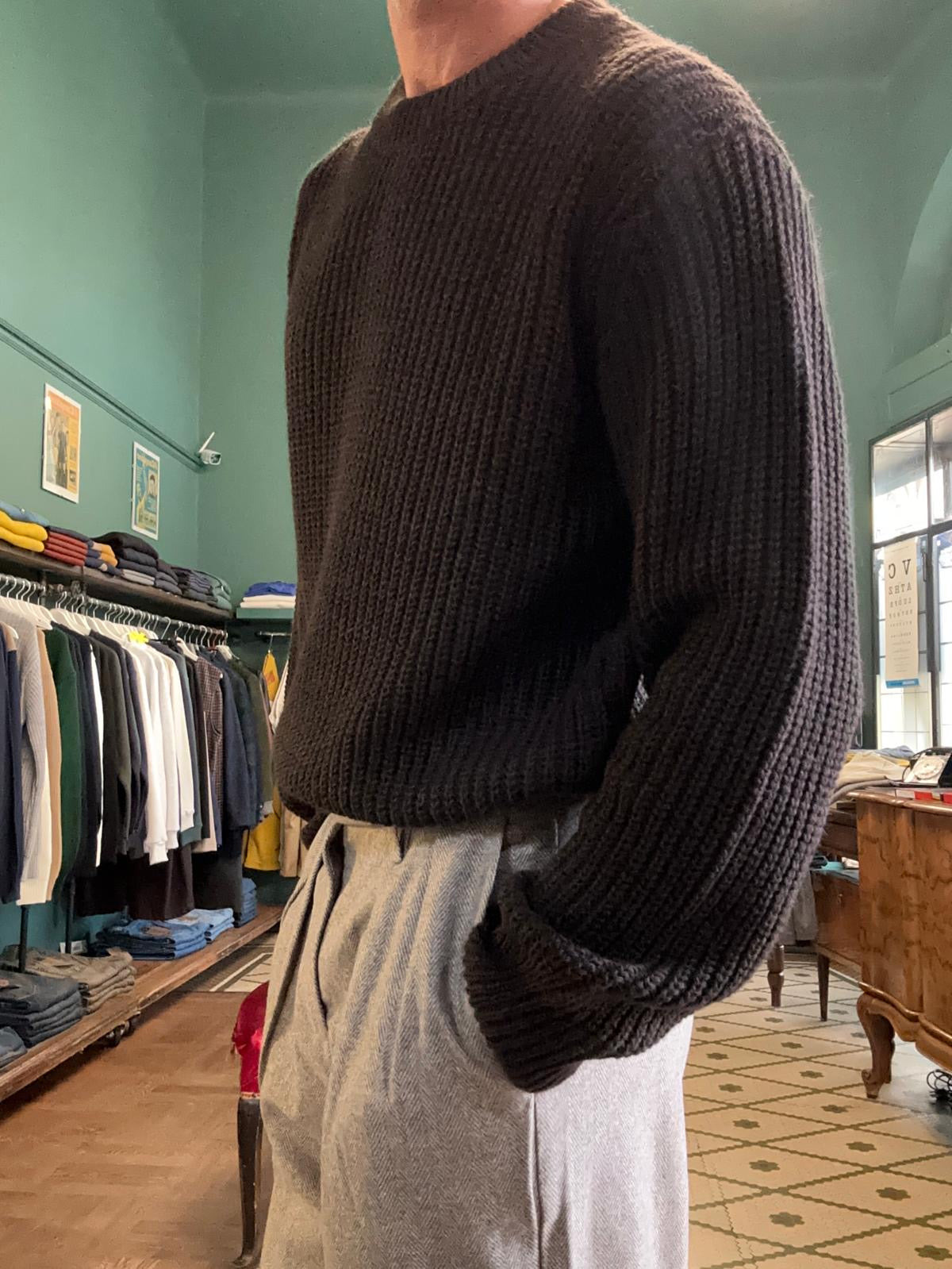 maglione moro a costa inglese