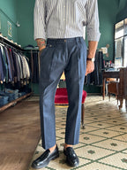 Pantalone Carrot doppia pence mistolana made in Italy
