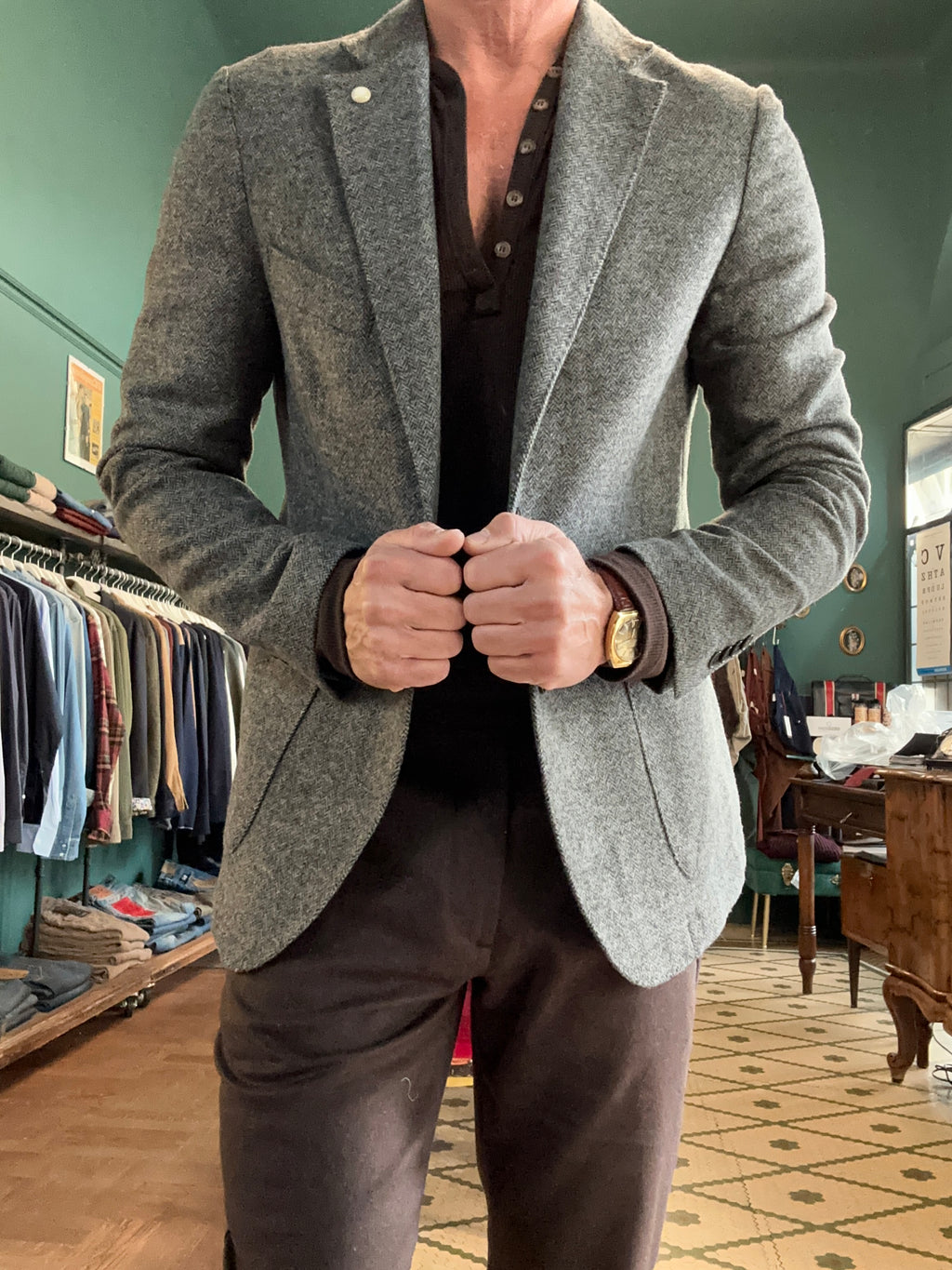 Giacca monopetto spigata