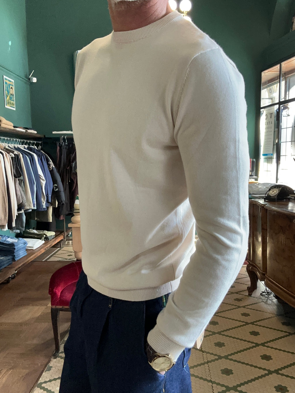 Maglioncino basico girocollo in cotone