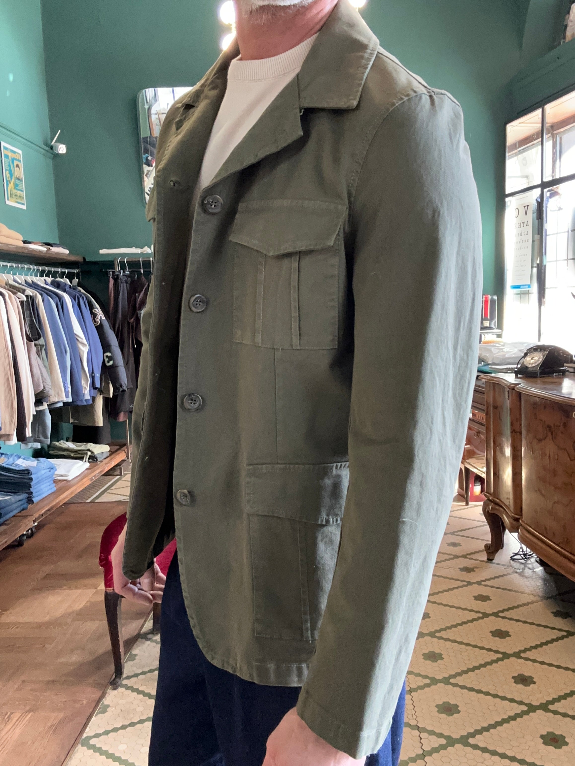 Field jacket in cotone piquet