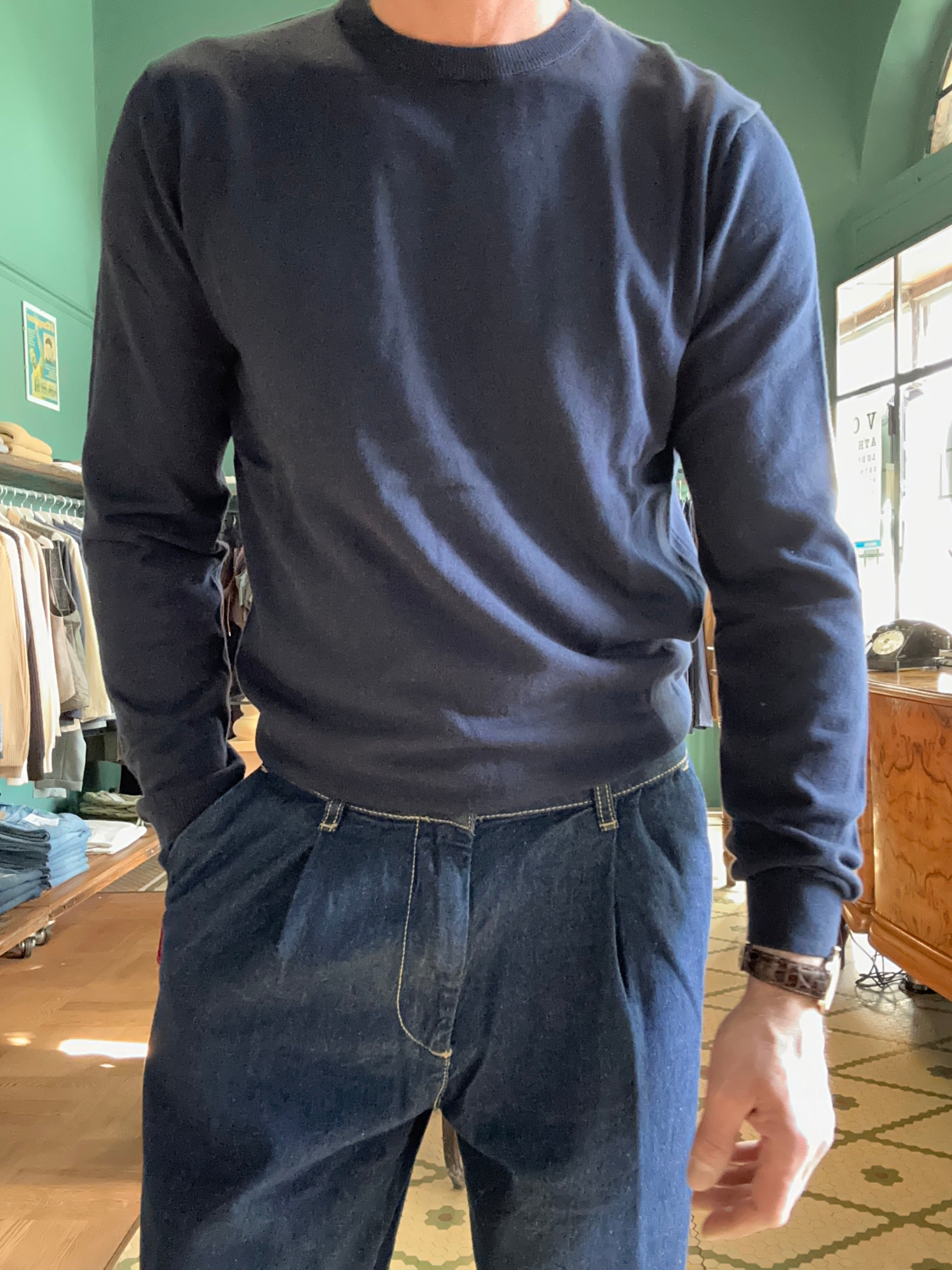 Maglioncino basico girocollo in cotone