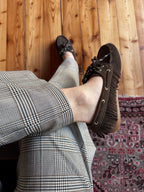 Mocassino con frange in suede