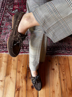 Mocassino con frange in suede