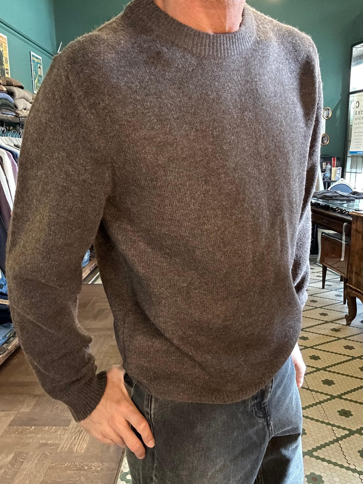 Maglione girocollo crop vestibilità over