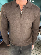 Maglione polo con zip