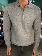 Maglione polo con zip