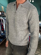 Maglione polo con zip