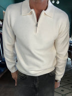 Maglione polo con zip