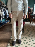 Pantalone Nicola velluto con pence regular fit