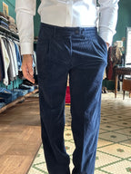 Pantalone Nicola velluto con pence regular fit
