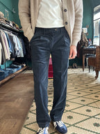 Pantalone Nicola velluto con pence regular fit