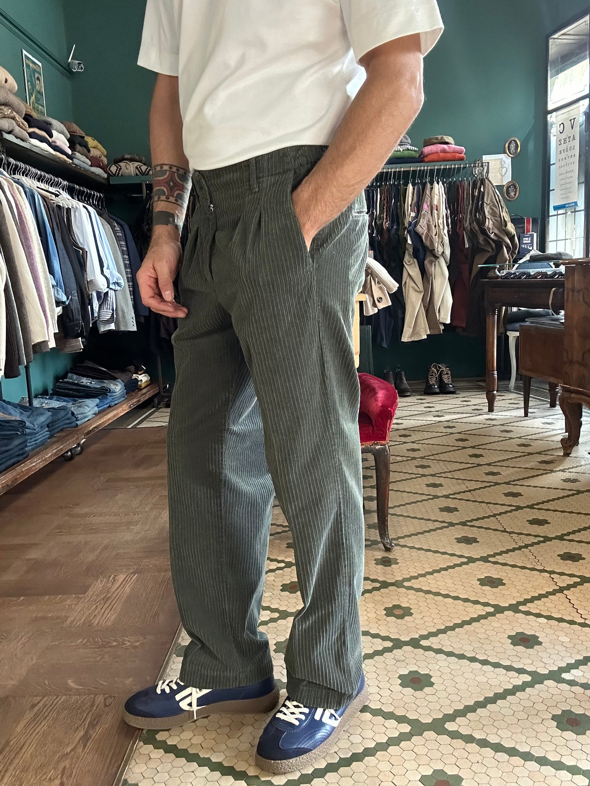 Pantalone Barra velluto rocciatore con pence