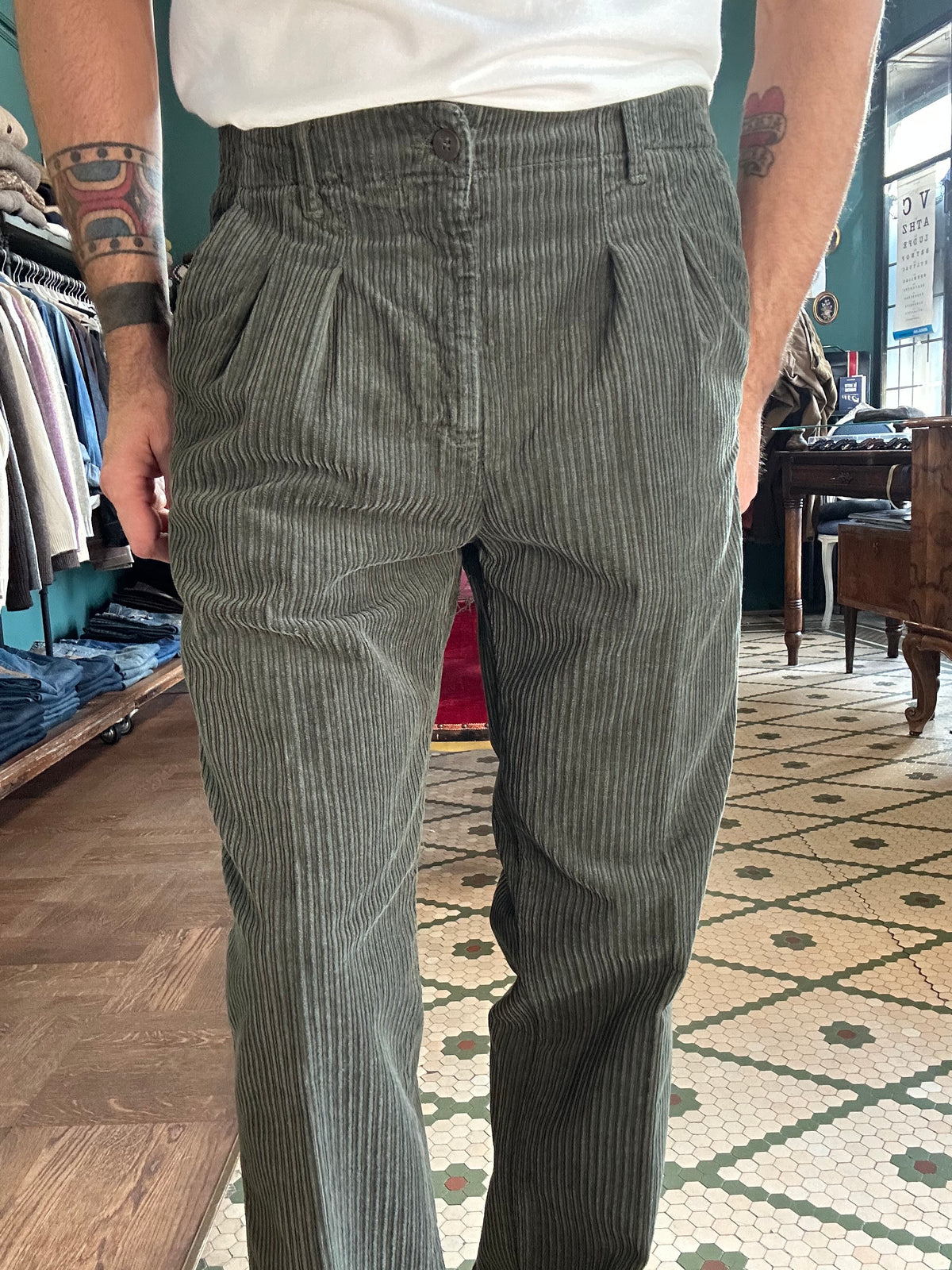 Pantalone Barra velluto rocciatore con pence