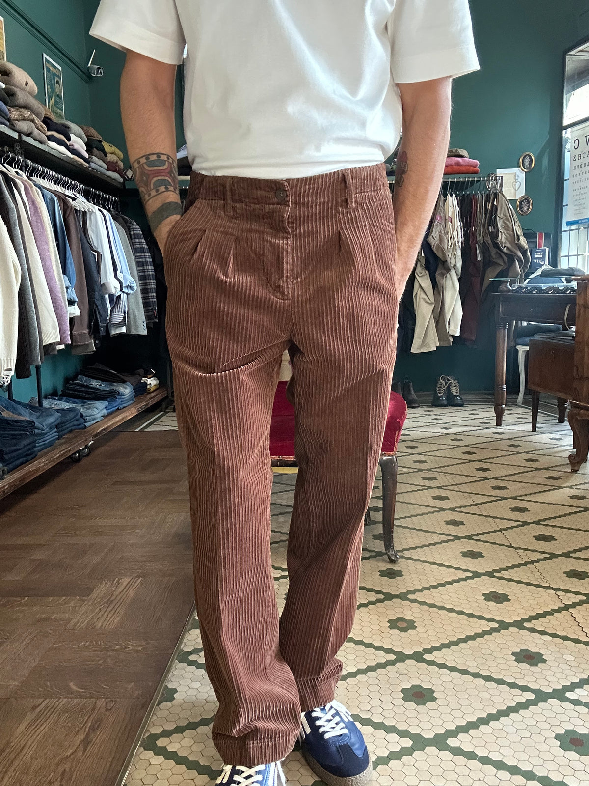 Pantalone Barra velluto rocciatore con pence