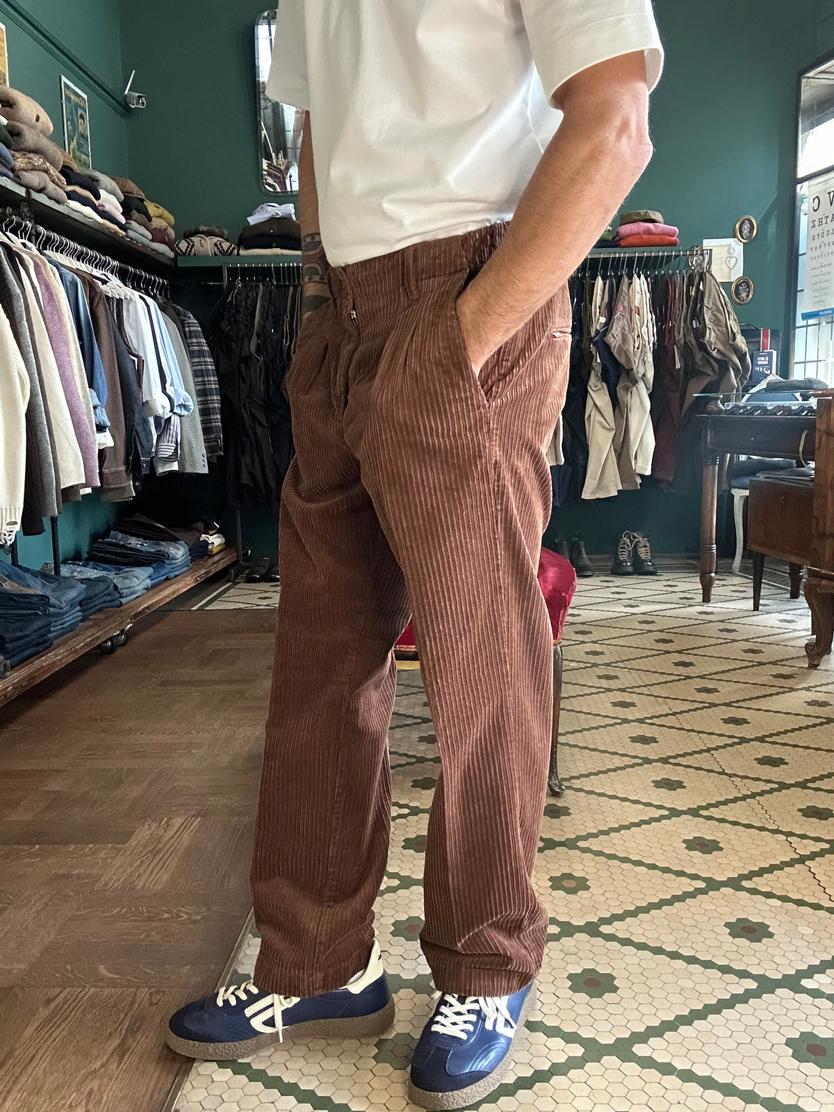 Pantalone Barra velluto rocciatore con pence