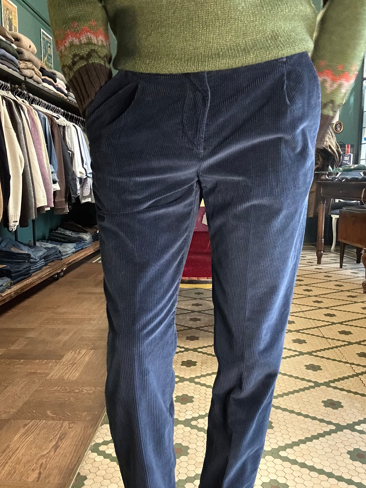 Pantalone Amos velluto a coste con pence