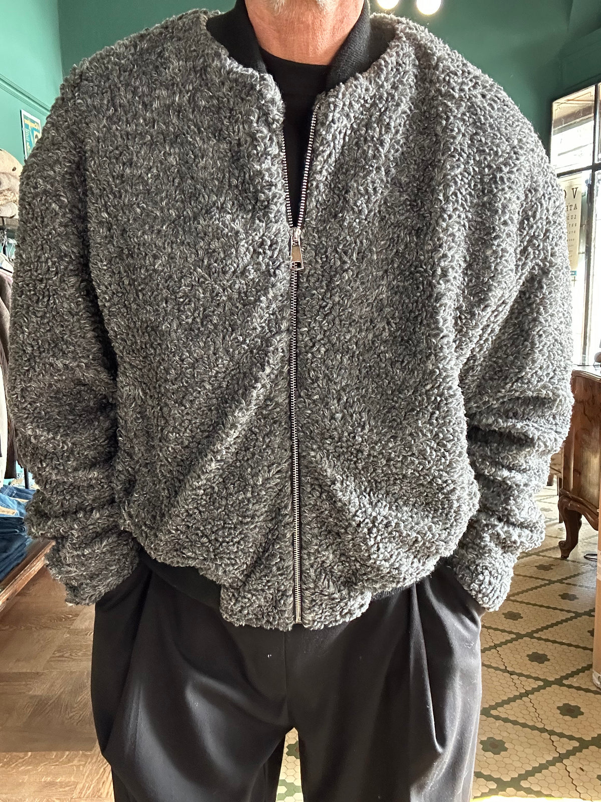 Bomber teddy misto lana made in Italy