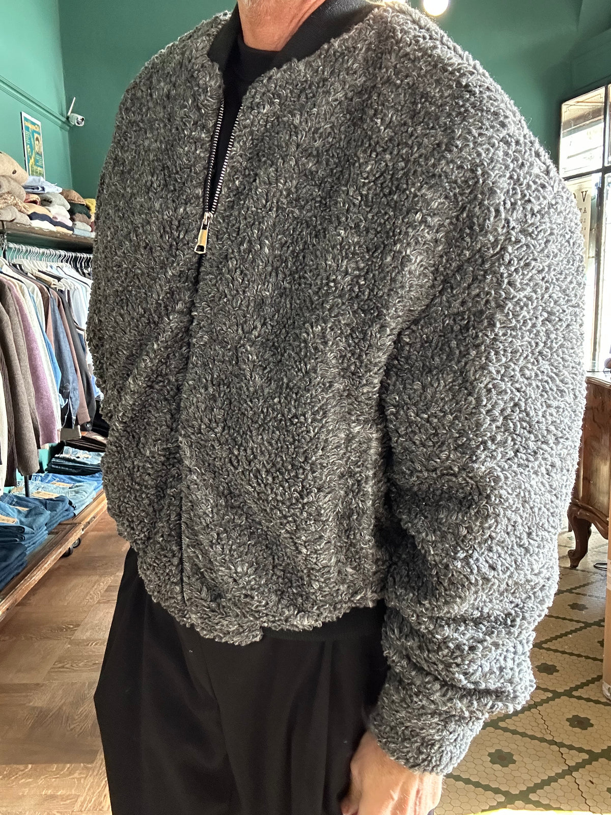 Bomber teddy misto lana made in Italy