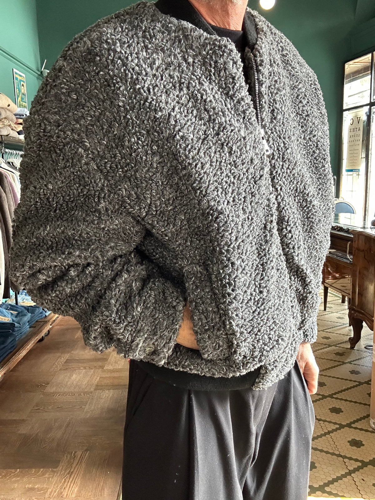 Bomber teddy misto lana made in Italy