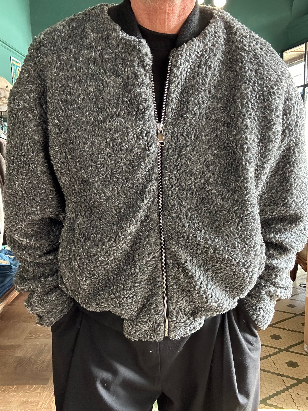 Bomber teddy misto lana made in Italy