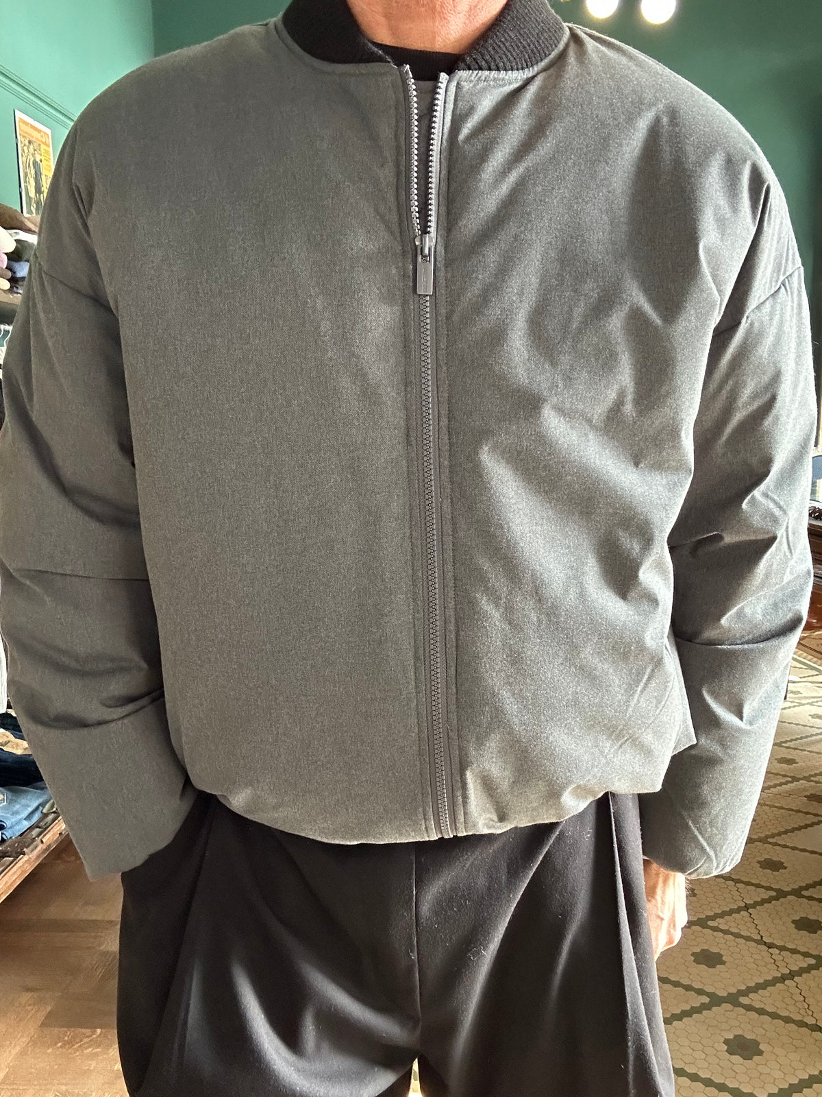 Giacca Bomber con collo in tessuto